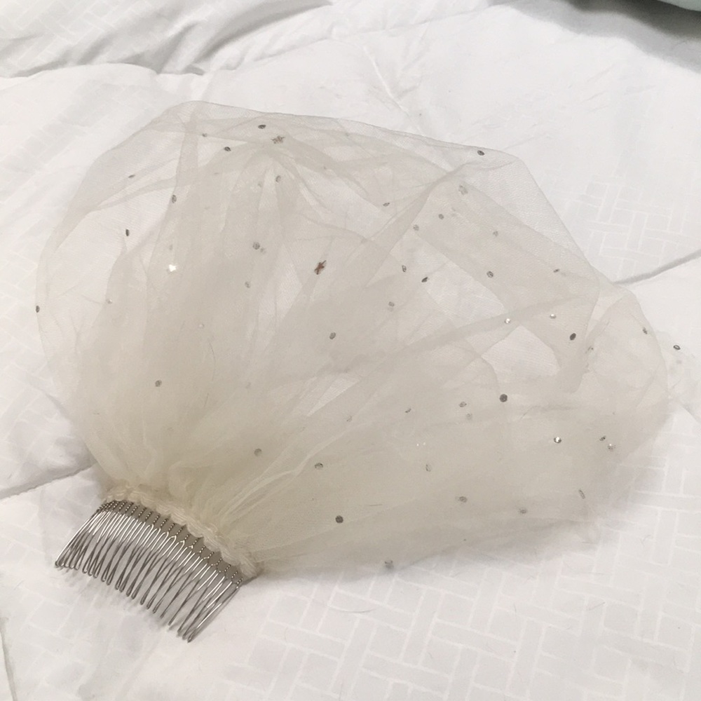 Ivory bird cage veil